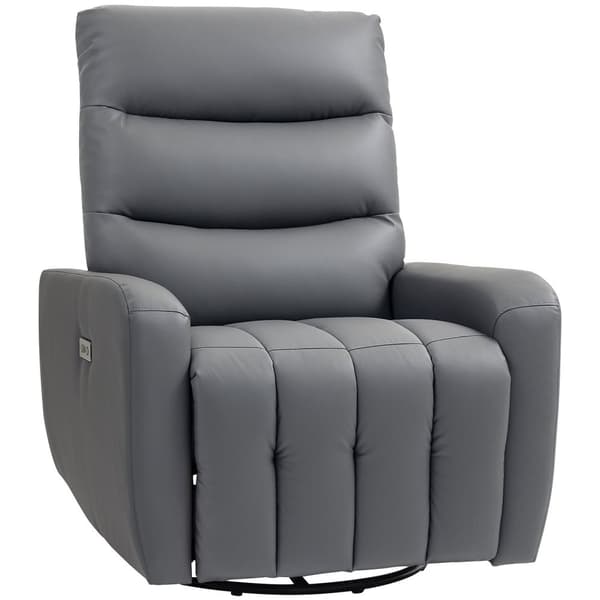 Rootz Relaksation Napr Chair - Verhoilutuoli, jolla on valehtelu - lepotuoli - USB -portit - harmaa - 79x89.5x104cm