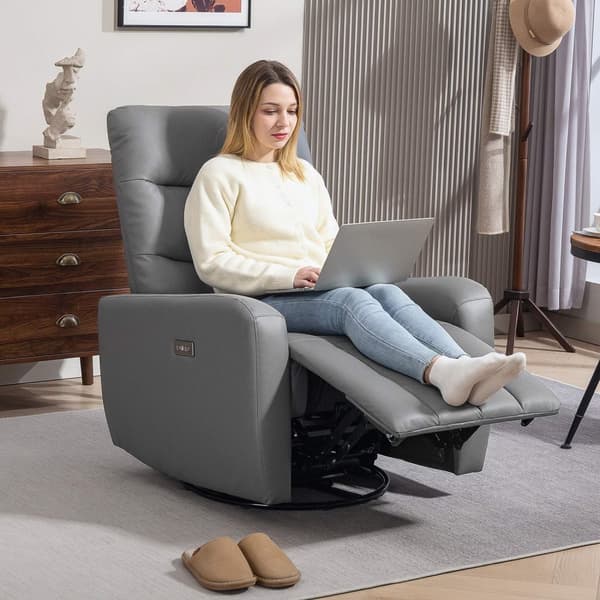 Rootz Relaksation Napr Chair - Verhoilutuoli, jolla on valehtelu - lepotuoli - USB -portit - harmaa - 79x89.5x104cm