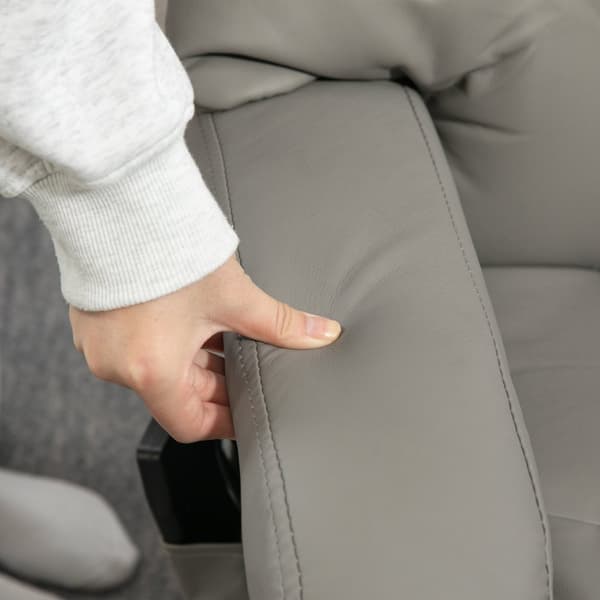 Rootz Relax Massage Armchair - TV RECLINER - Let stol - 10 vibrationstilstande - 76 cm x 80 cm x 102 cm - Grå syntetisk læder