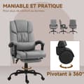 Miniatyrbillede 5 af 6: Rootz Ergonomic Massage Chair - Retlining Office Chair - Opvarmet loungestol - Kabelforbundet fjernbetjening - 66 cm x 75 cm x 112-122cm