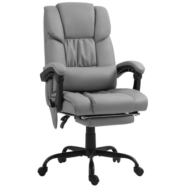 Rootz Ergonomic Massage Chair - Retlining Office Chair - Opvarmet loungestol - Kabelforbundet fjernbetjening - 66 cm x 75 cm x 112-122cm