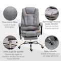 Miniatyrbillede 4 af 6: Rootz Office Massage Stol - Opvarmet stol - Ergonomisk siddeplads - Justerbar komfort - 65 cm x 70 cm x 111-119cm