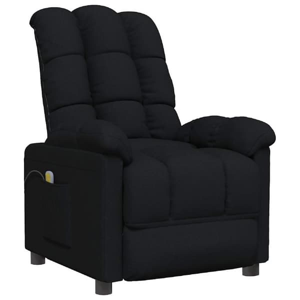 Massagefåtölj svart tyg