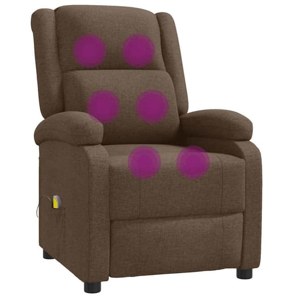 Massagefåtölj brun tyg