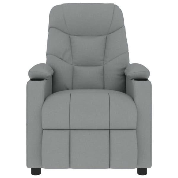 Massagefåtölj ljusgrå tyg