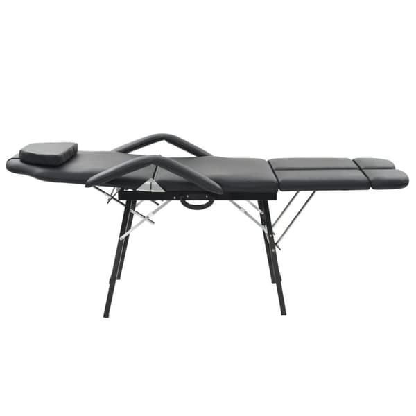 Bärbar behandlingsstol konstläder 185x78x76 cm svart