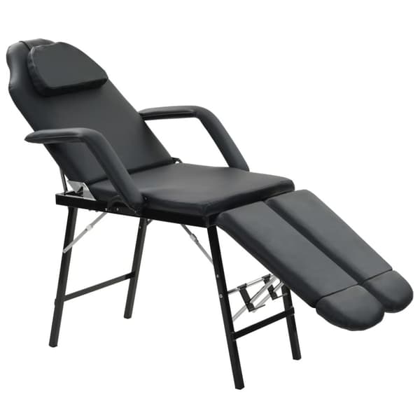 Bärbar behandlingsstol konstläder 185x78x76 cm svart