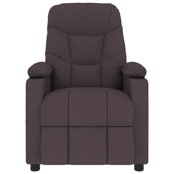Massagefåtölj mörkbrun tyg