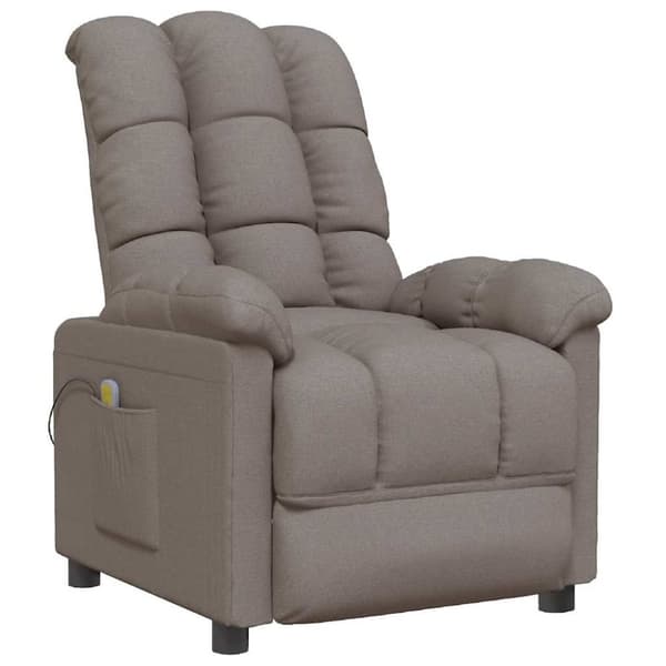 Massagefåtölj taupe tyg