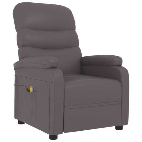 Massagefåtölj grå konstläder