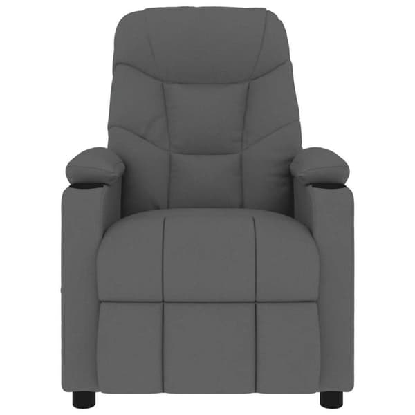 Massagefåtölj mörkgrå tyg
