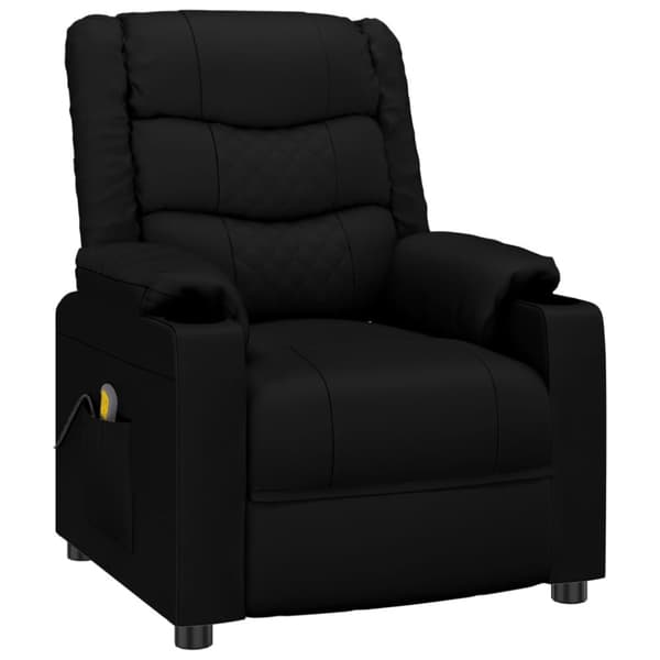 Massagefåtölj svart konstläder