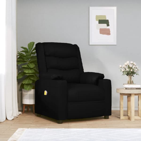Massagefåtölj svart konstläder