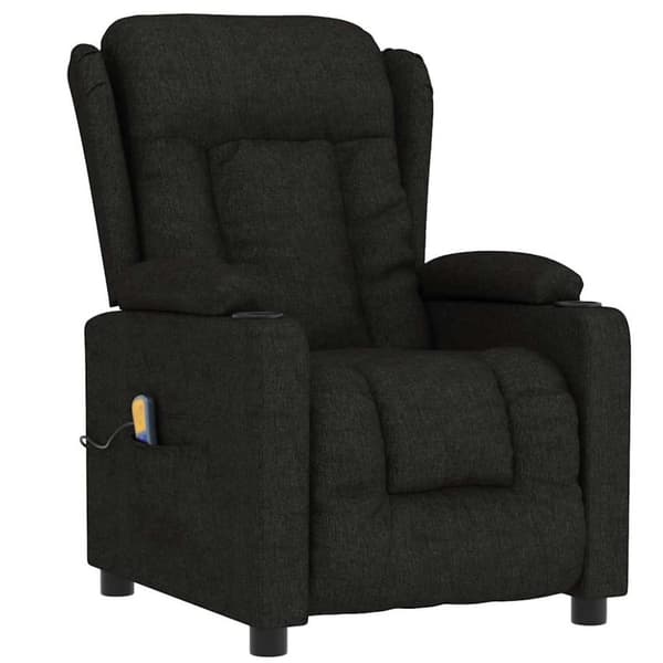Massagefåtölj svart tyg