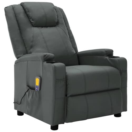 Massagefåtölj antracit konstläder