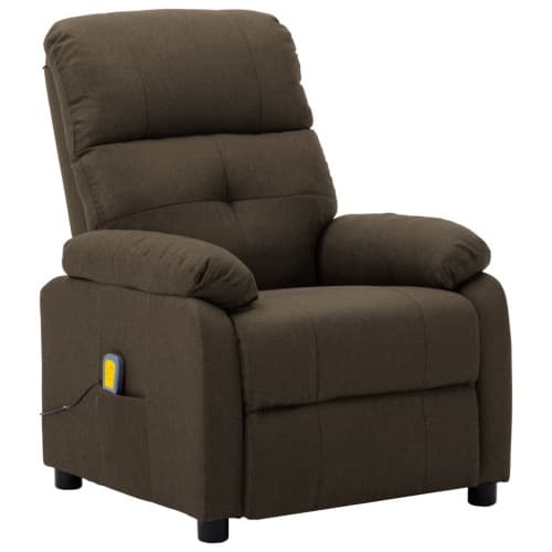 Massagefåtölj brun tyg