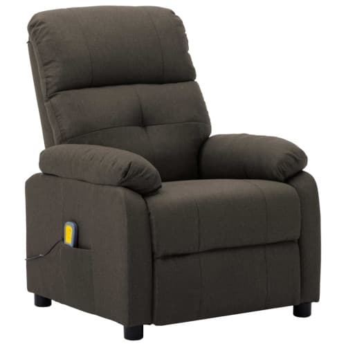 Massagefåtölj taupe tyg