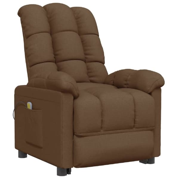 vidaXL Massagefåtölj brun tyg