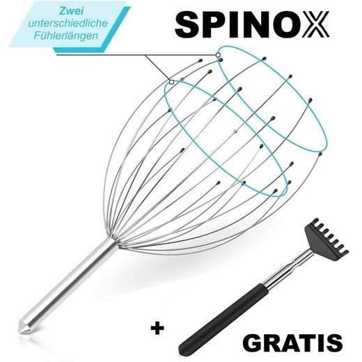 MAVURA massageapparat »SPINOX [THE ORIGINAL] huvudmassageapparat huvudkrypare spindelhuvud massagehuvud massagehuvud