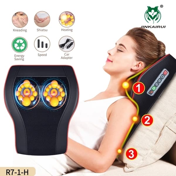 Massagekudde, 3-i-1 Design, Dubbel Användning (Bil & Hem), EU-kontakt, R7-1