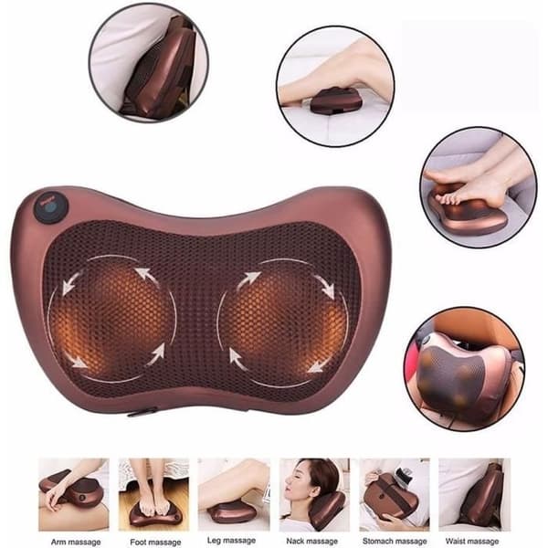 Shiatsu Massagekudde för Nacken, 8 Rullar 3D Kudde för Knådning för Rygg/Nacke/Nacke/Skuldror