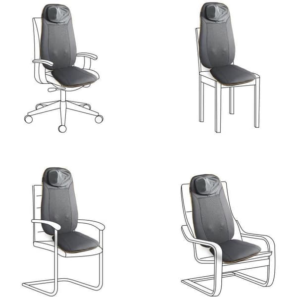 MCN massagestolsöverdrag - MEDISANA - Shiatsu massage - Värmefunktion - Grå