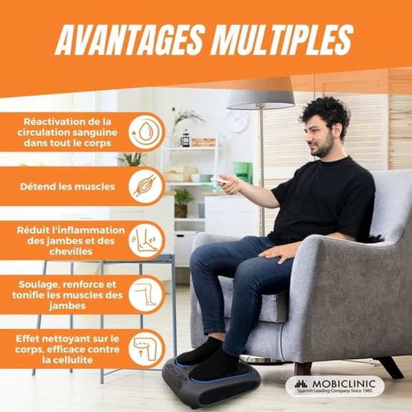 Mobiclinic fotmassageapparat 10 nivåer 5 program fotmassagermaskin VIBFIT LED kontrollpanel