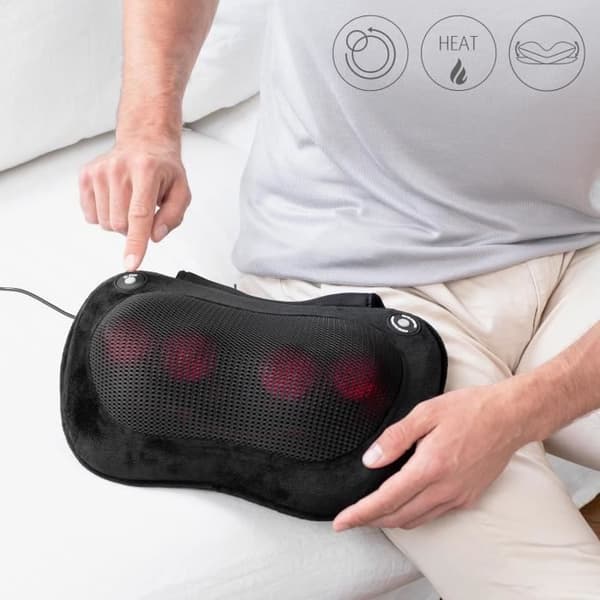 MEDISANA MC 850 - Shiatsu massagekudde för axlar, rygg, ben och nacke - 2 hastigheter - Värmefunktion - Smidig stoppning