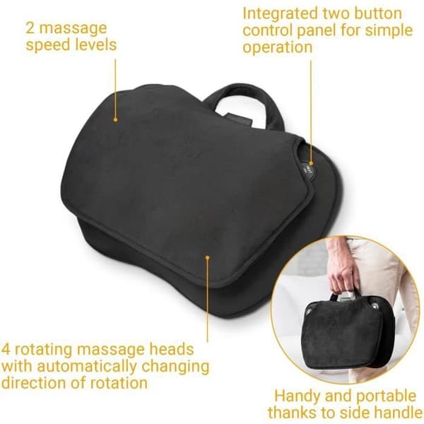 MEDISANA MC 850 - Shiatsu massagekudde för axlar, rygg, ben och nacke - 2 hastigheter - Värmefunktion - Smidig stoppning