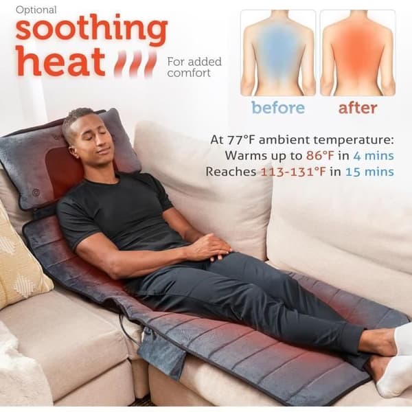 Comfier Värmemassagefilt med Avtagbar Shiatsu Kudde