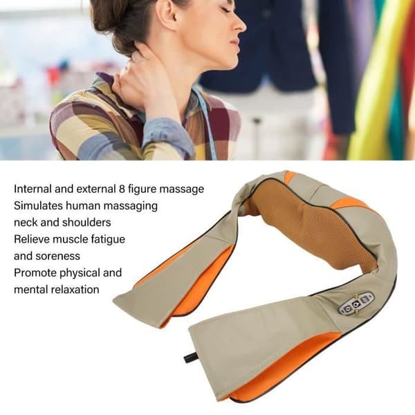 Zerodis Shiatsu massageapparat för axlar och nacke Elektrisk nackaxelmassageapparat Uppvärmning Djupknådningsformad JR033