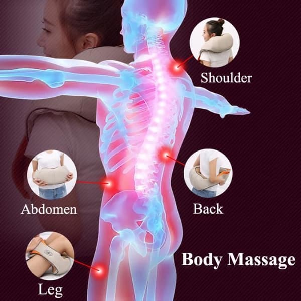 4 nycklar EU-kontakt Shiatsu Axelsjal Värme Massör Djup Knytnedsläpp Massagekudde Elektrisk För