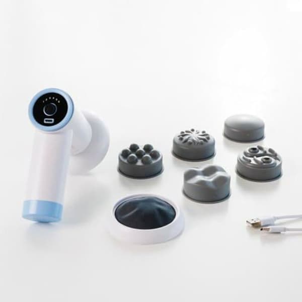 InnovaGoods® 6 i 1 anti-cellulitreducerande massageapparat, massagepistol för avkoppling och återhämtning av muskler, med 5 huvuden