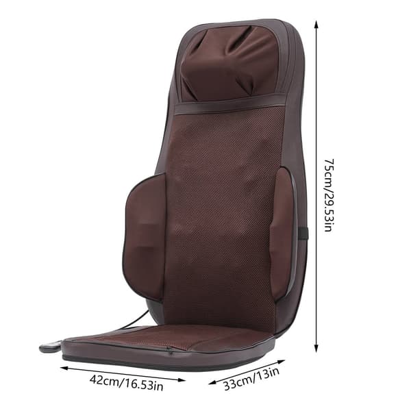 Shiatsu-massagesitsdyna, 3 massagelägen, 4 vibrationsmotorer,Brun