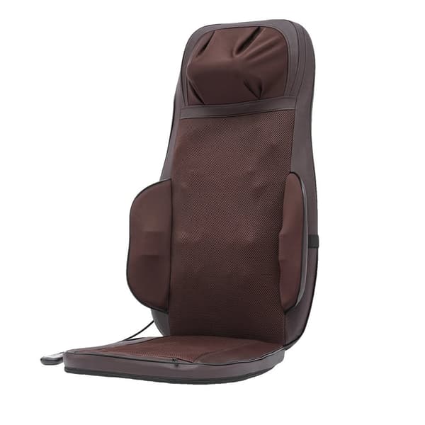 Shiatsu-massagesitsdyna, 3 massagelägen, 4 vibrationsmotorer,Brun