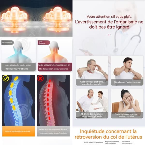 INN Massagekudde 3 hastigheter 6 lägen Elektrisk massagekudde Multifunktionell Elektrisk massagekudde Cervikalkudde