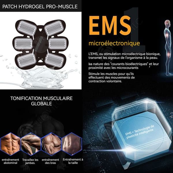 INN Elektromuskelstimulator 3PCS USB 8lägen 19intensitetsstyrkor LCD-display massagekudde välbefinnande massageapparat
