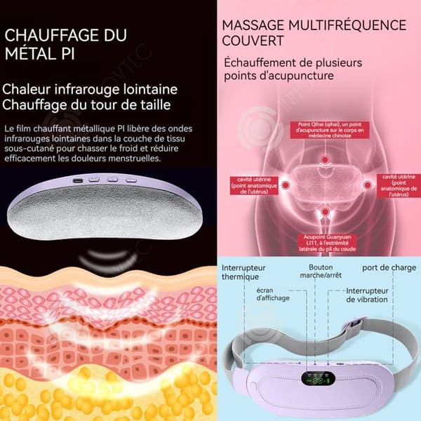 INN Varmt palatsbälte 50-60 grader celsius 3 temperaturnivåer och 4 massagenivåer maskinvindmassagerbälte