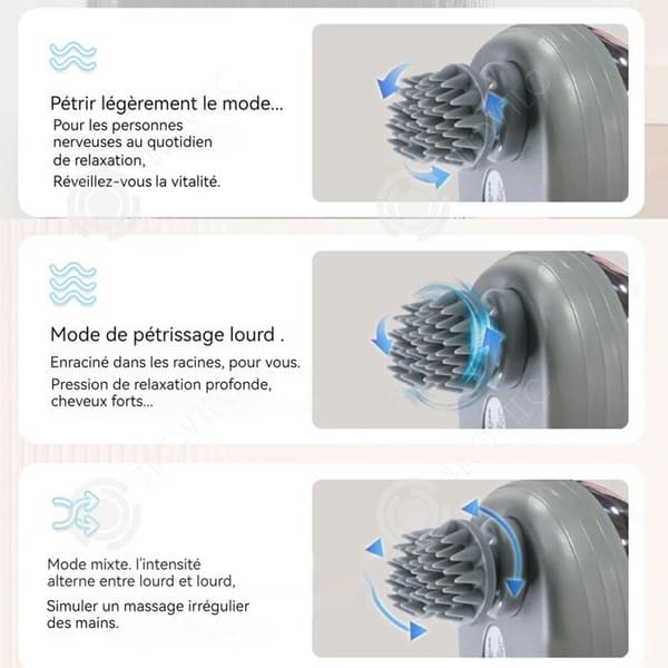 INN Head Massager 3 Speeds 4 Massage Heads Head Massager Multifunktionell uppladdningsbar knådnings- och vibrationsmassager Grön