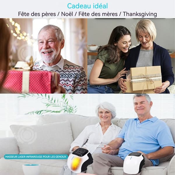 INN Uppvärmd knäskydd 3 vibrationsnivåer 3 uppvärmningsnivåer Rödljus Knä Massager Uppvärmda knäskydd