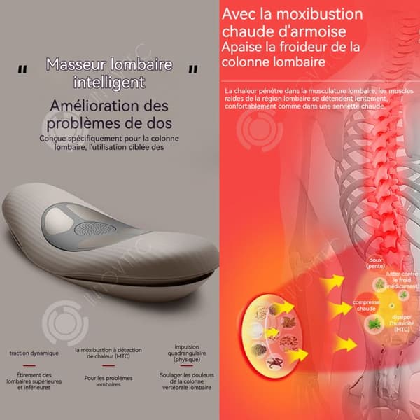 INN Masseur EMS för midjan Med varm kompressionsfunktion 3 justerbara nivåer massagekudde Med fjärrkontroll