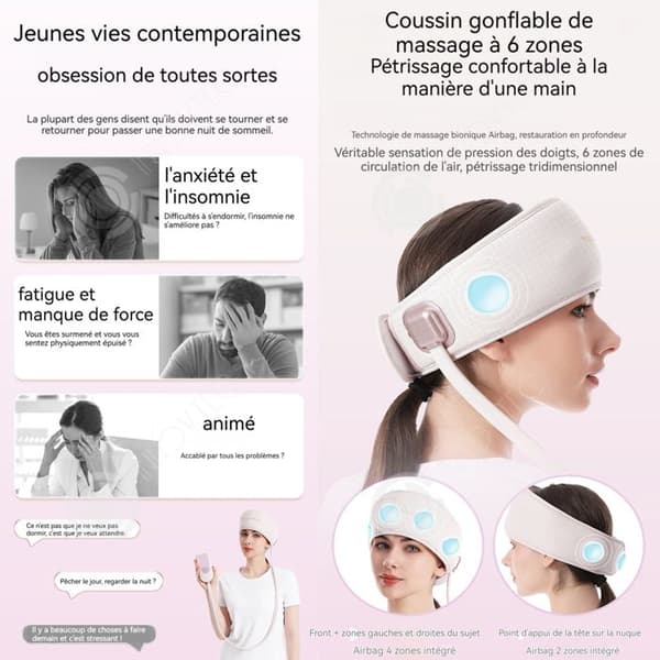 INN Massager 1800mAh Home Sleep Decompression Device Justerbar temperatur och intensitet med 5 avkopplande massagelägen