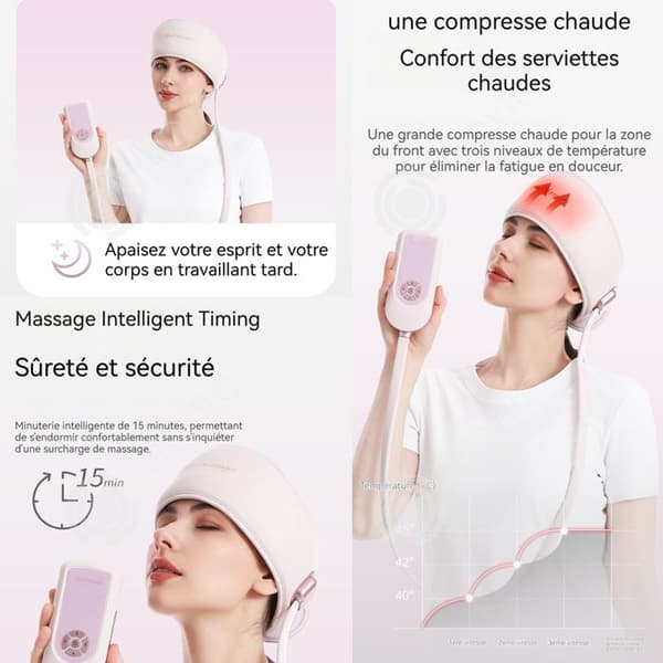 INN Massager 1800mAh Home Sleep Decompression Device Justerbar temperatur och intensitet med 5 avkopplande massagelägen