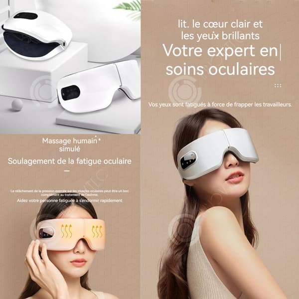INN Eye Massager med värme Bluetooth-anslutning Uppladdningsbar hopfällbar sladdlös ögonmassager 4 justerbara nivåer Bärbar