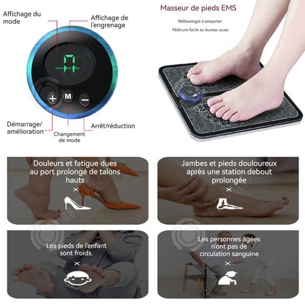 INN fotmassageapparat Elektrisk fotmassageapparat med 9 justerbara intensitetsnivåer Minskar trötthet Främjar blodcirkulationen