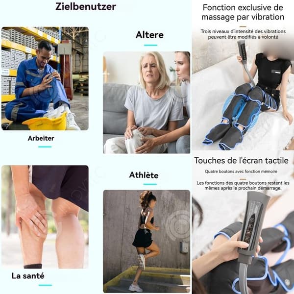 INN Ben- och fotmassageapparat 6 lägen 4 intensiteter 2 värmenivåer lämplig för fötter och ben knän present till föräldrar