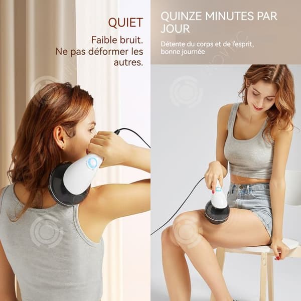 INN Massager kroppsskönhetsapparat liten massagestav bärbar elektrisk vibrator 8 i 1 anticellulitmassageapparat