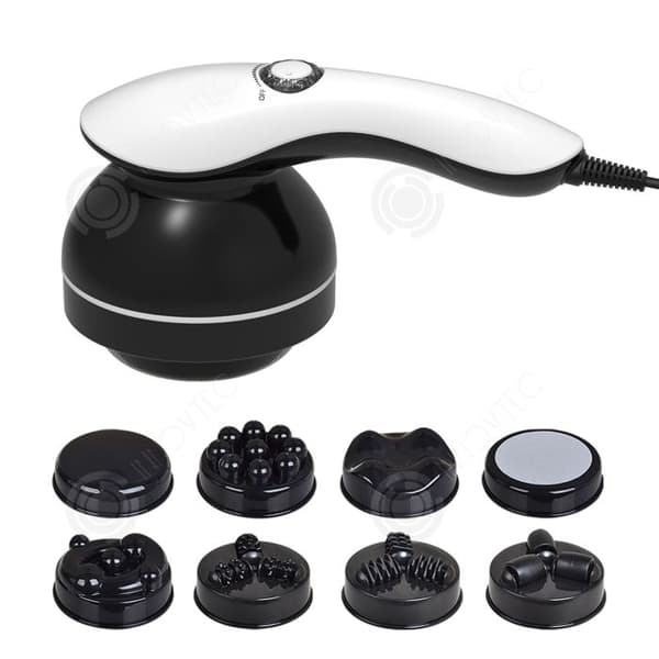 INN Massager kroppsskönhetsapparat liten massagestav bärbar elektrisk vibrator 8 i 1 anticellulitmassageapparat