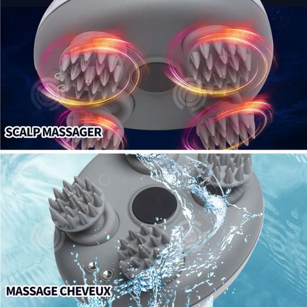 INN Electric Head Massager IP65 Vattentät 15 Minuter Smart Timer Hals och kropp med vattentät uppladdningsbar laddning