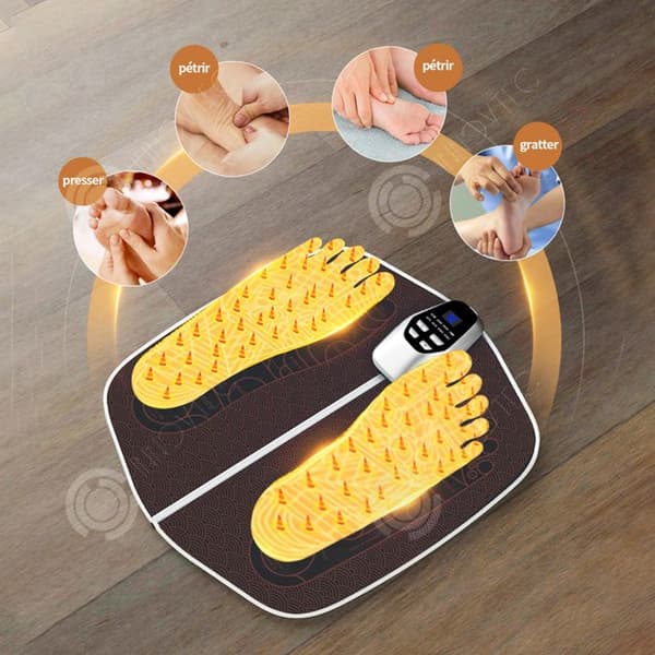 INN Fotmassager EMS cirkulationsstimulator elektriska fotmassagerare kämpar mot åderbråck och smärta brun